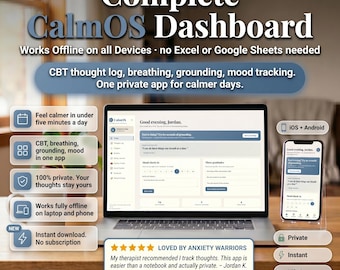 CalmOS Anxiety Relief App - CBT Gedankentagebuch, Stimmungs-Tracker,blech