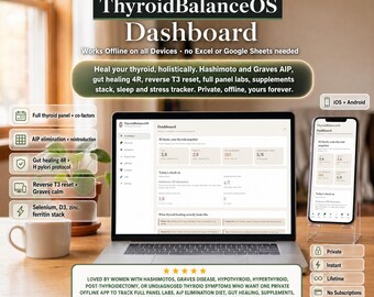 Thyroid Balance Planner - Hashimoto AIP, Labs, Supplements, Gut Healing (Digital)