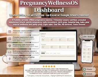 Pregnancy Planner, Trimester Nutrition, Supplement Tracker, Hospital Bag (Digital Download)