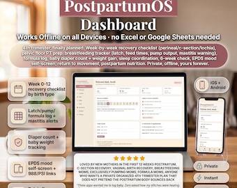 Postpartum Recovery Planner – Week-by-Week 4th Trimester Tracking (Digital Download)
