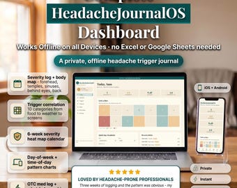 Headache Trigger Journal - Severity, Triggers, OTC Meds, Patterns (Offline)