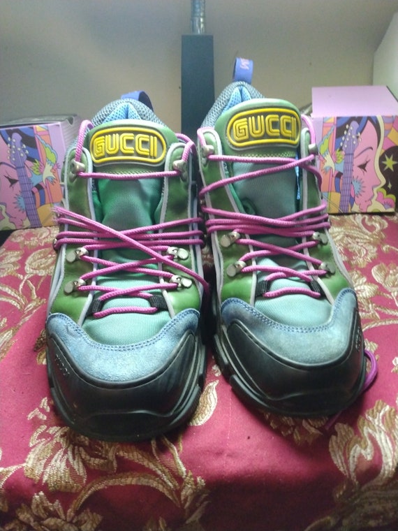Rare vintage gucci green high top sneakers from the early 90's