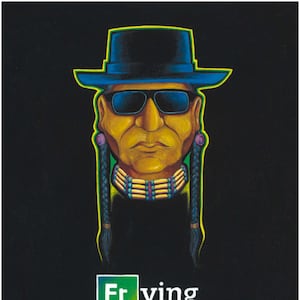 Ceramic Tile, Frying Bread, Walter Red, Native humor art sublimato su un decorativo, con cavalletto posteriore e linguetta per appenderlo.