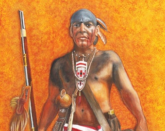 GaSvLeNv, South East Warrior, Eastern Cherokee, Limited Edition Gicleé Print on canvas, unframed..