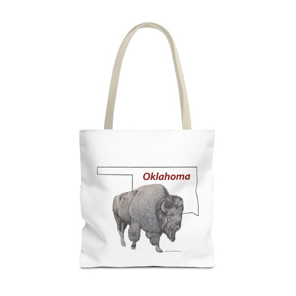 Oklahoma Bison Tote Bag, Native American Design, Shoulder bag, Powwow tote, Carry all