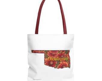 Oklahoma Indian Blanket, Tote Bag, Wildflowers, Book Bag,  Oklahoma State Wildflower