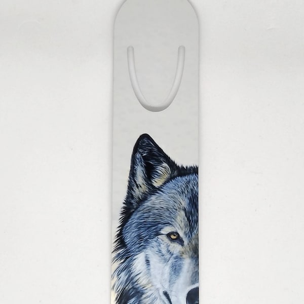 Metal Bookmark, Hidden Agenda, Wolf, Hidden Wolf, Wolf Clan bookmark, sublimated onto a lightweight aluminum bookmark