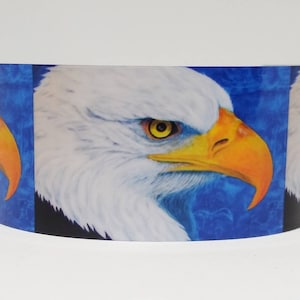 Cuff Bracelet, Ancient Glory, Eagle Head Profile, ancient eagle motif, mound symbols background, sublimated, adjustable, aluminum.