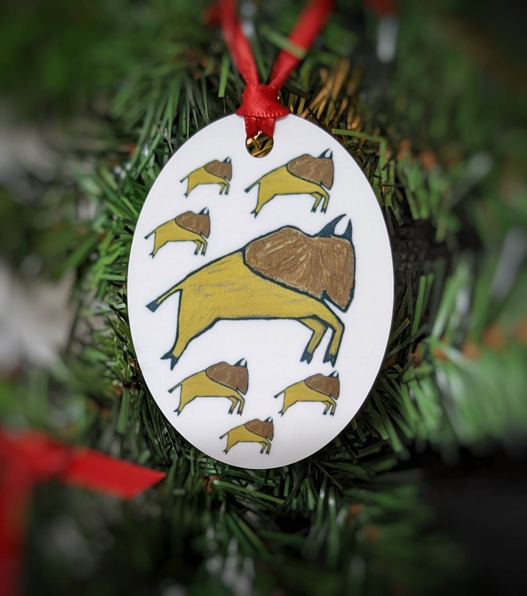 Ornament Ledger Art Bison I Ledger Art Ornament Buffalo Etsy