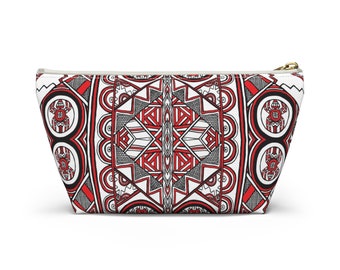 Accessory Pouch w T-bottom, SouthEast Spider Motif, Grandmother Spider, Native Design, Ancient Tribal Mound Symbols