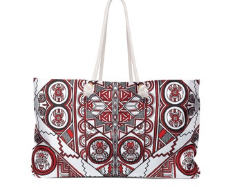 Weekender Bag, SouthEast Spider Motif, Grandmother Spider, Native Spider Design, Ancient Mound Symbols