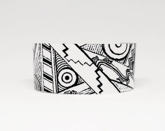 SouthEast Crossroads, Native American, SouthEast Mound Symbology, Cuff Bracelet, Sublimated, Adjustable, Lightweight Aluminum