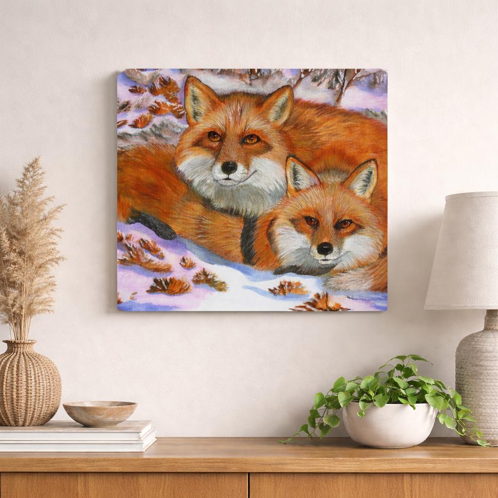 Fox Art Print, Brothers, Red Foxes Limited Edition Gicleé on Canvas. - Etsy