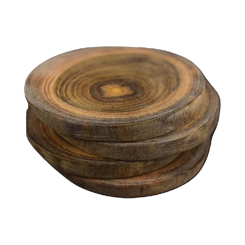 Teak Wood Coasters 4 Pack Etsy