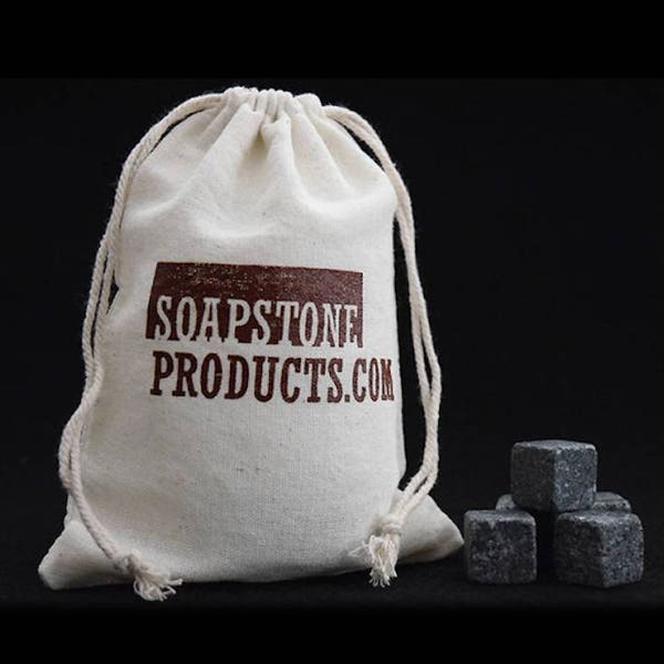 Soapstone Rocks - Hot or Cold Drink Cubes-  "Whiskey Rocks" - Organic