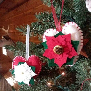 Felt Poinsettia Ornaments