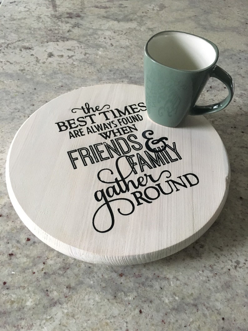 Personalized wood lazy susan turntable round wood tray lazy | Etsy