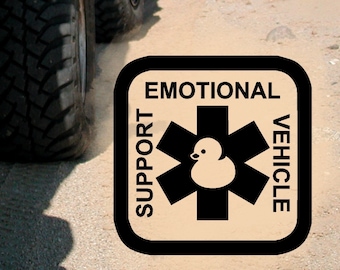Emotional Support Fahrzeug Ente Off-Road Wheeling Aufkleber - Neue Größen und kundenspezifische Größen verfügbar