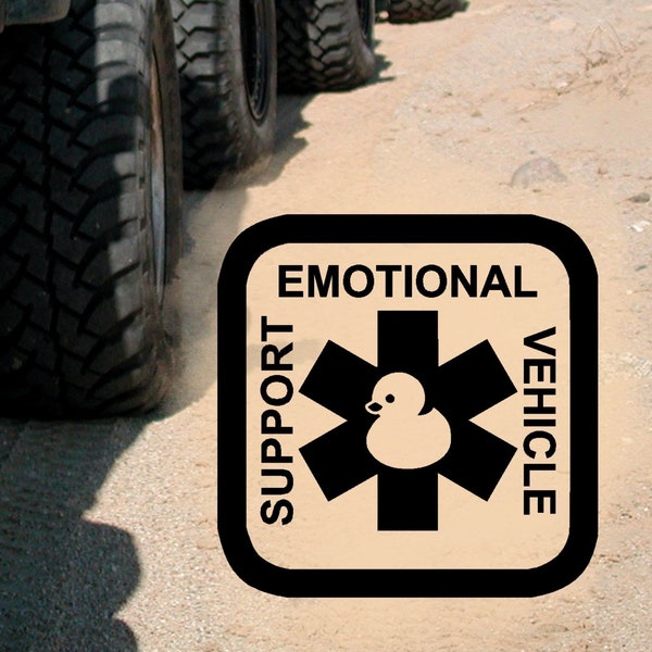 Decalcomania per ruote fuoristrada anatra veicolo di supporto emotivo - Nuove dimensioni e dimensioni personalizzate disponibili