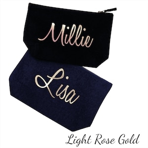 Personalizzato trucco borsa personalizzata cosmetic bag borsa personalizzata wash. Scelta del bellissimo testo metallico e glitter.