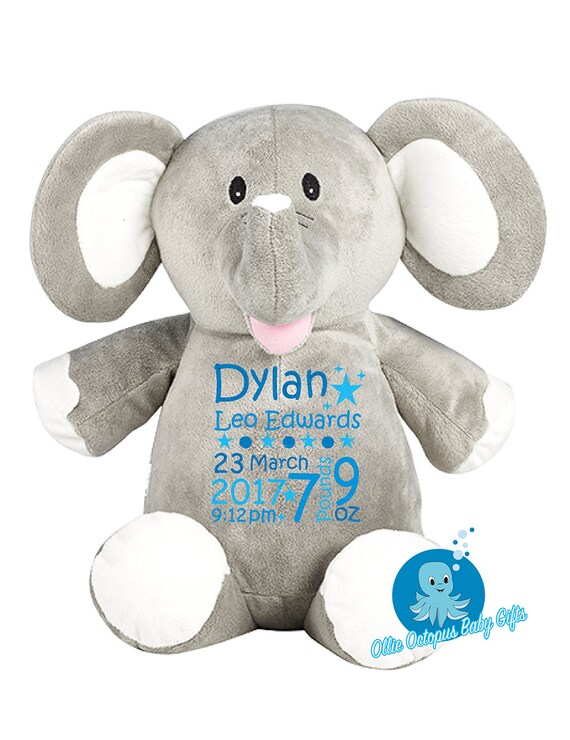 personalised baby elephant teddy