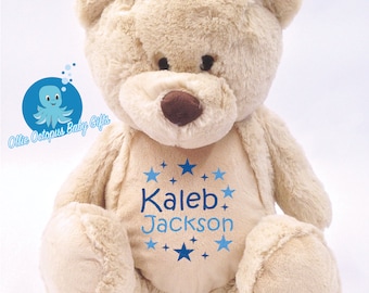 Personalized Teddy Bear, Embroidered Plush Soft Toy, Baby Gift