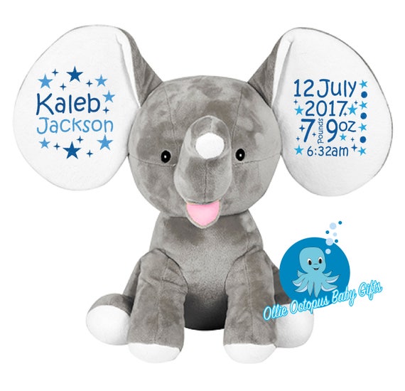 personalised baby elephant teddy