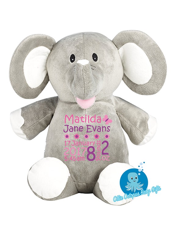 elephant personalised teddy