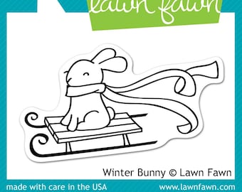 Lawn Fawn 'Winter Bunny' 2X3 - Timbre clair, matrice de coupe, timbre clair et faisceau de matrices de coupe
