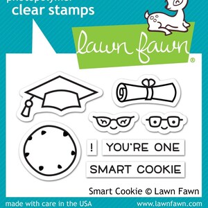 Lawn Fawn &#39;Smart Cookie&#39; 2X3  - Clear Stamp/Cutting Die/Stamp & Die Set