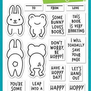 Lawn Fawn Dont Worry, Be Hoppy 4x6 Clear Stamp Set