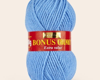 Hayfield Bonus Chunky 100% Acrylic Yarn 137 m / 150 yrds - Bluebell 0969