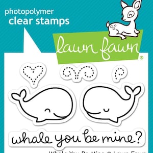 Lawn Fawn Whale You Be Mine 2x3 Clear Stamp Set