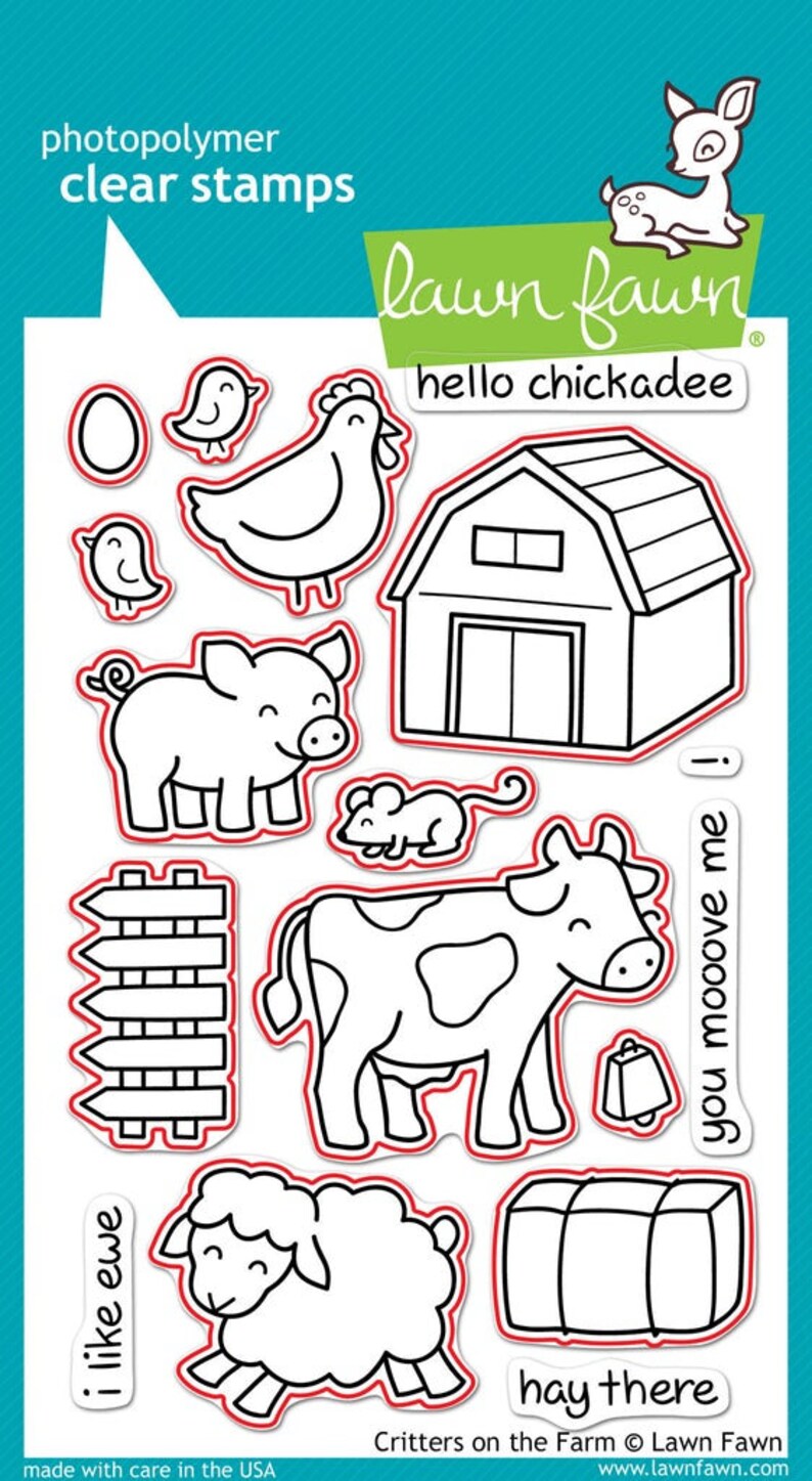 Lawn Fawn Critters on the Farm Clear Stamp & Die Set - Etsy