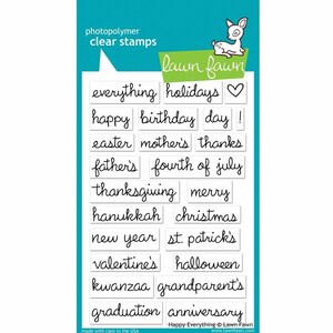 Lawn Fawn Happy Everything 4x6 Clear Stamp Set