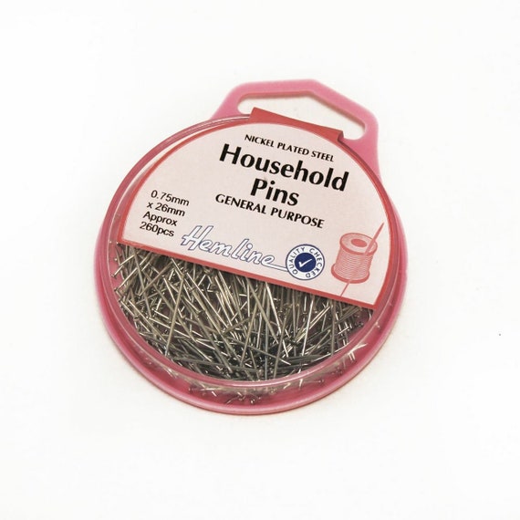Hemline Household Steel Pins: Nickel - 26mm Hemline Household Steel Pins: Nickel - 26mm