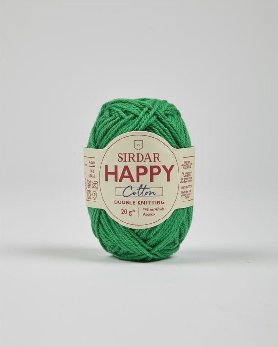 Sirdar Happy Cotton Wicket Green Dk 100% Wool 20g Ball New