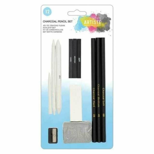 12-pieces Charcoal Pencils Soft Medium Hard Charcoal Pencils set of 2 
