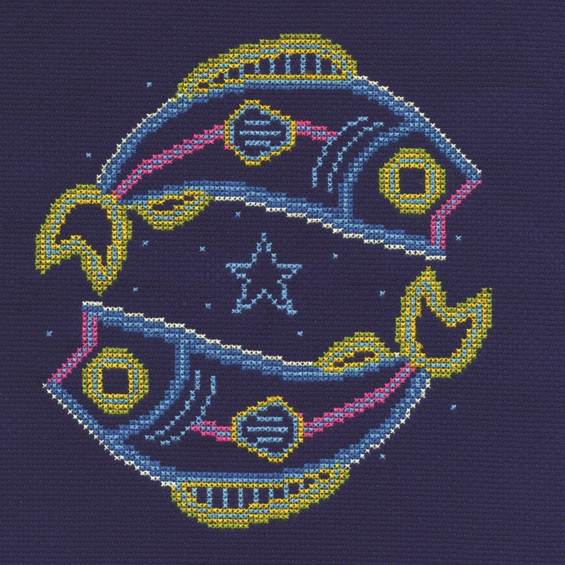 DMC Signs of the Zodiac Counted Cross Stitch Kit Pisces Etsy UK