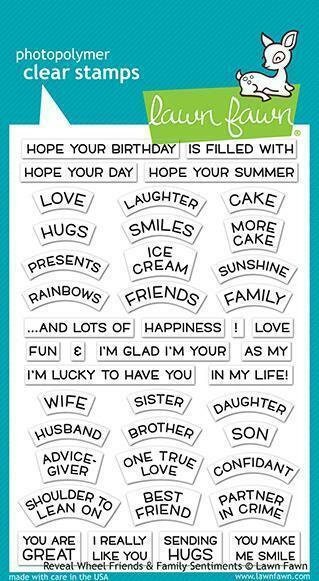 Lawn Fawn Reveal Wheel Friends & Family Sentiments 4x6 Clear Stamp Set ...