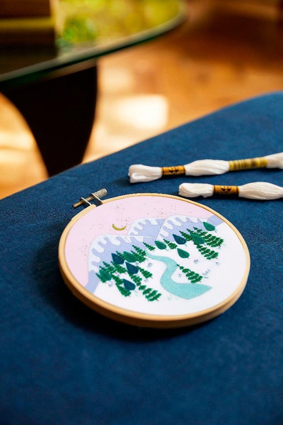 Winter Landscape Embroidery Kit by Georgie K Emery Winter Landscape Embroidery Kit by Georgie K Emery