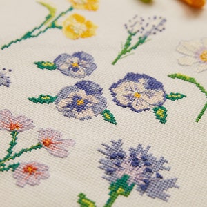Dmc The Peaceful Flowers Cross Stitch Kit - Mindfull Making