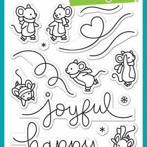 Lawn Fawn Mice On Ice 4x6 Clear Stamp Set
