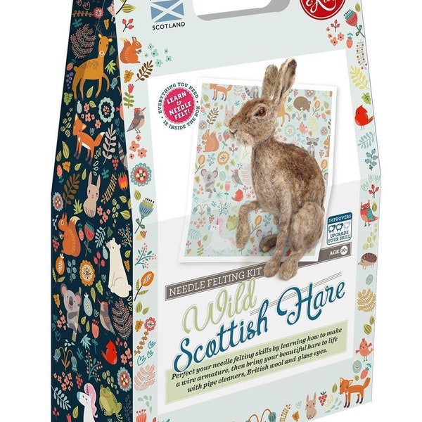 Craft Kit Company Wild Scottish Hare Needle Felting Kit