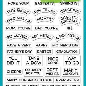 Lawn Fawn Reveal Wheel Spring Sentiments 4x6 Clear Stamp Set