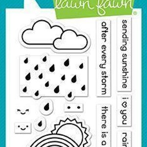 Lawn Fawn Rain Or Shine Before n Afters 3x4 Clear Stamp Set