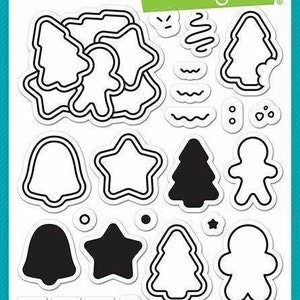 Lawn Fawn How You Bean? Christmas Cookie Add-on 4x6 Clear Stamp Set