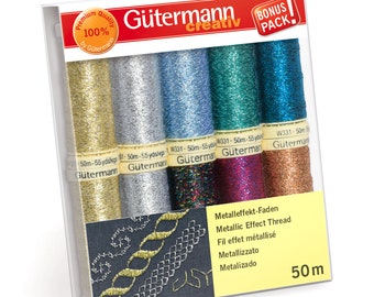 Gutermann Metallic Effect Naaigaren voor hand en machine - 10 kleuren set