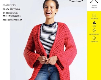 Watg Crazy Sexy Wool Pattern - Fearless Cardigan - Etsy