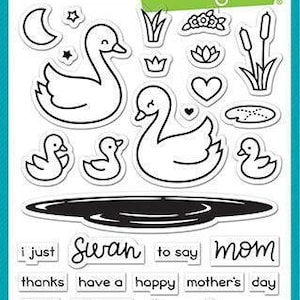 Lawn Fawn Swan Soiree 4x6 Clear Stamp Set
